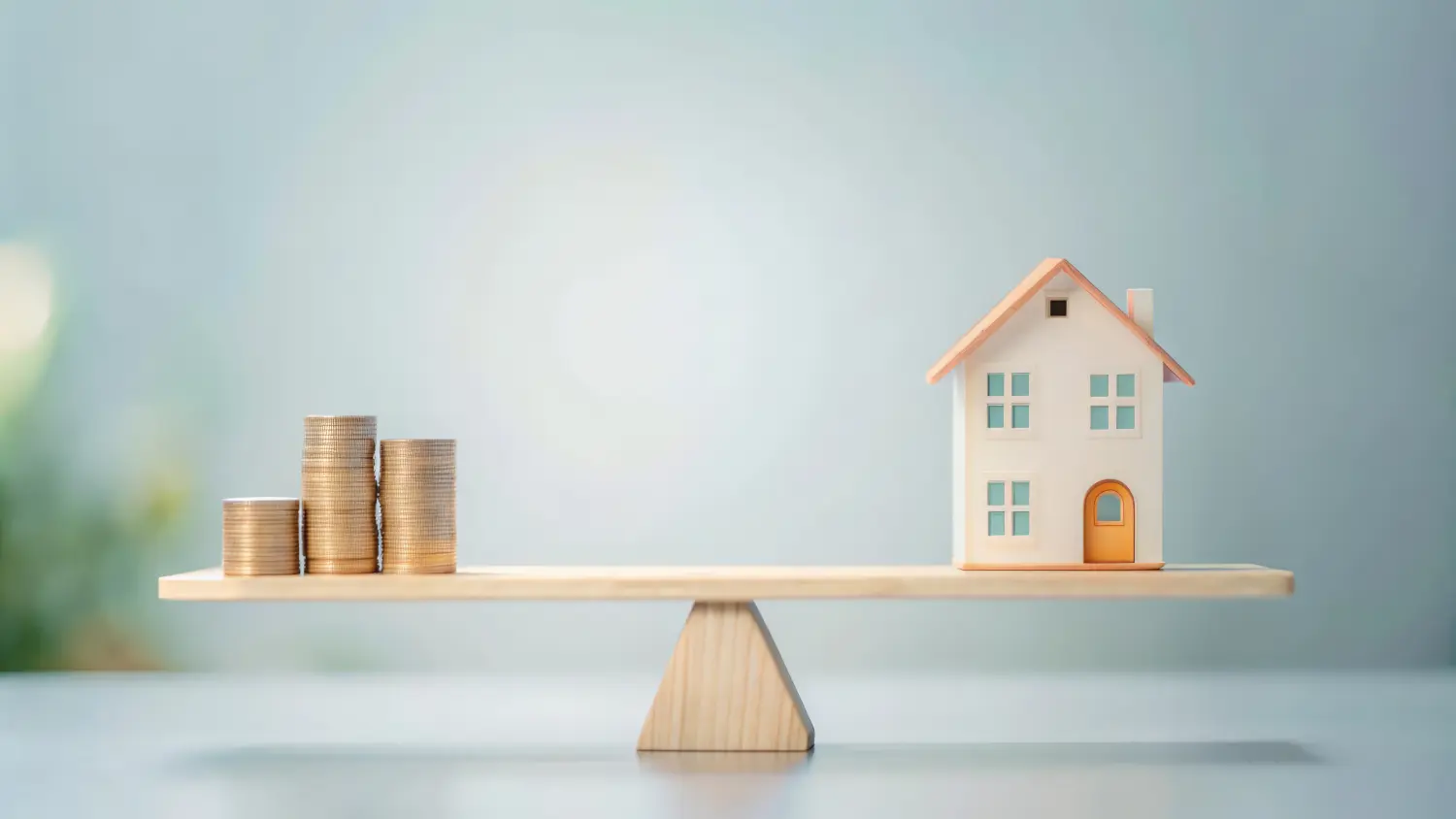 Hypothekenzinsen vs. Immobilienpreise Balance-Konzept